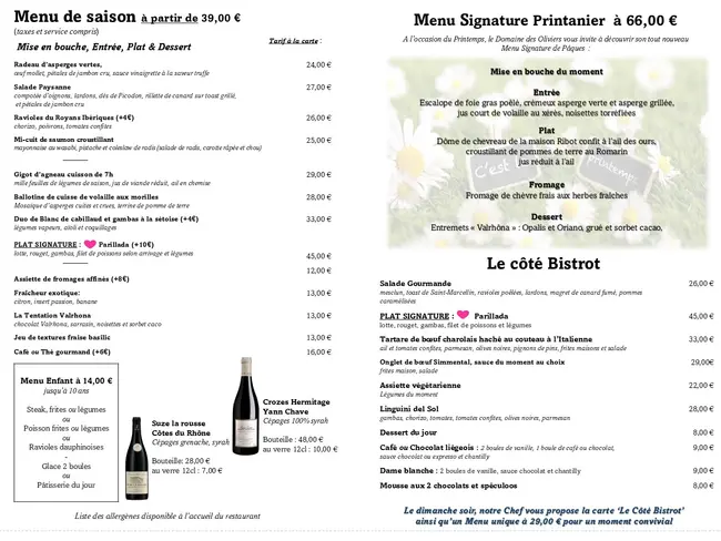 Carte du 10 au 17 avril 2026