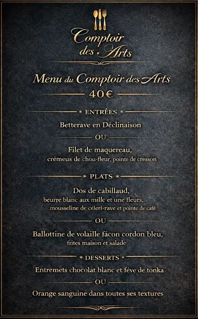 ✨Le menu du Comptoir ✨