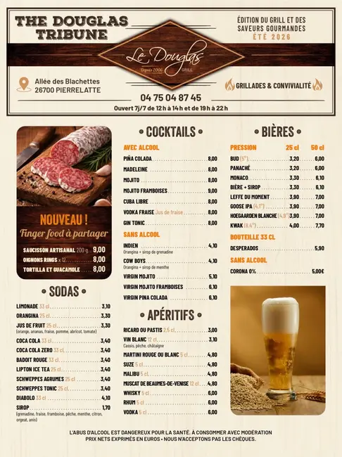 Carte / boissons – Le Douglas