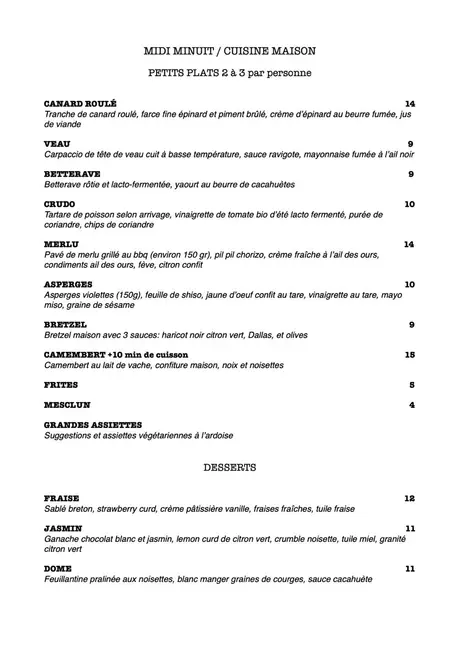 Menu Du Soir Printemps