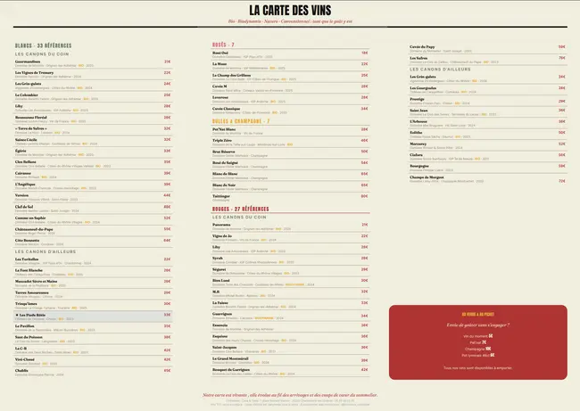Carte des Vins
