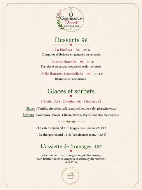 Dessert et Glace