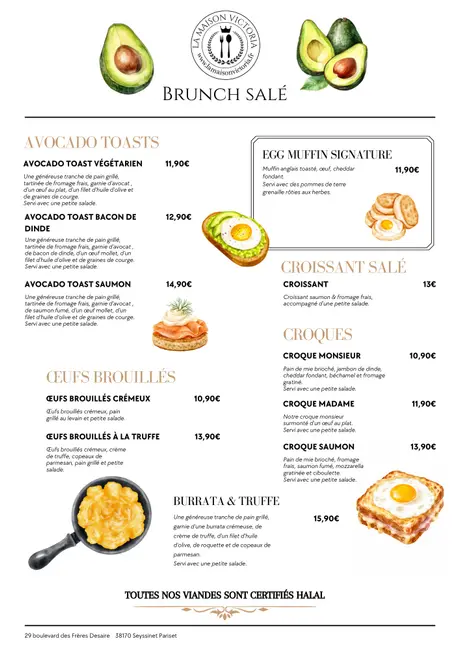 Carte / boissons – La maison Victoria