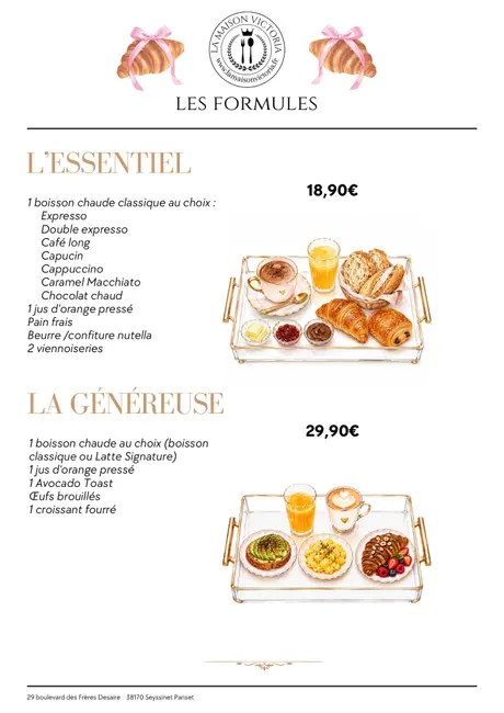 Carte / boissons – La maison Victoria